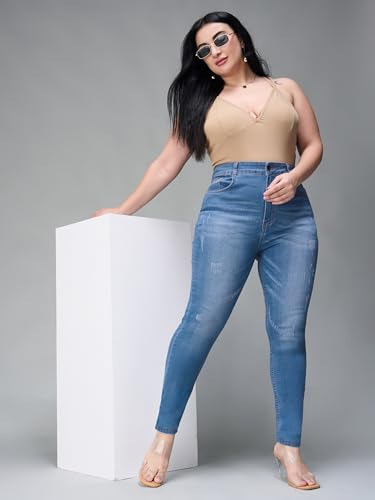 Image of Miss Chase A+ Women's Wide-Leg High Rise Regular Length Stretchable Denim Jeans