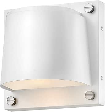 Hinkley Scout Extra Small Outdoor Wall Mount Lantern, Composite w/Anti-Fading, Etched Lens, Modern, Dark Sky, Satin White Finish
