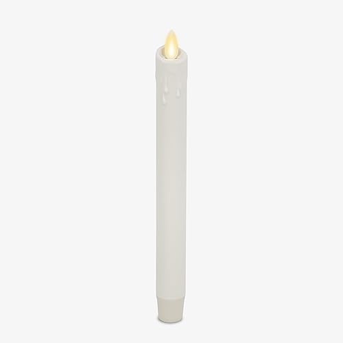 Luminara Velas cónicas sin llama de cera única negra (1 x 9.5 pulgadas), vela LED de llama móvil, cera real sin perfume con función de temporizador