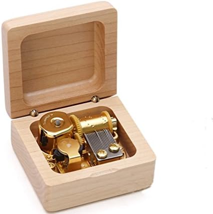 Teenment Handmade Natural Wooden Music Box from Sankyo Musical Movement (Play:Always with me)