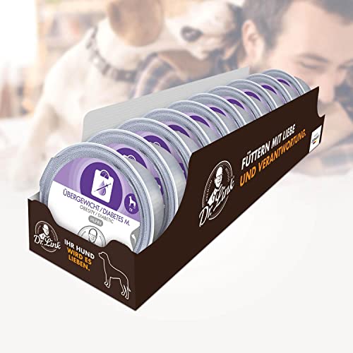 Dr. Link Spezial-Diät Hundefutter für Hunde, bei Übergewicht, Proteinquelle Huhn, Kalorien- und fettreduziert, ohne Zuckerzusatz, L-Carnitin - 10x125g Schale