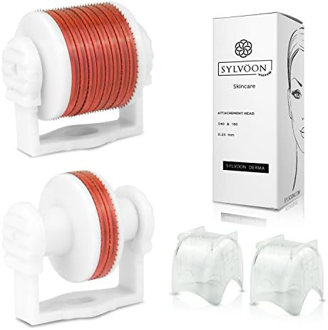 Derma Roller Refills 0.25mm - Microneedle Roller Attachment Head Replacement Kit - Refill Only, 540 & 180 Titanium Micro Needles Set, Extra Dermaroller Heads