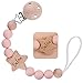 Personalized Pacifier Clip with Name,Custom Stroller Clip Silicone Pacifier Clip Teething Soother Chew Gift for Boys Girls(Star)