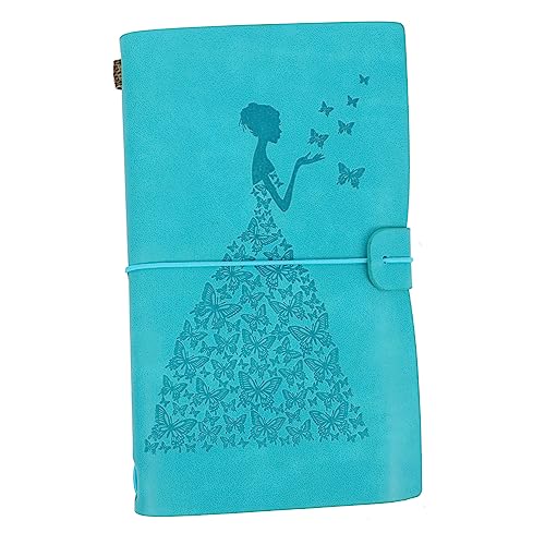 TEHAUX 蝶之恋学生用ダイアリーノートパッド 天然革風レトロデザイン 手書き記録用ノート 学習 旅行記録に