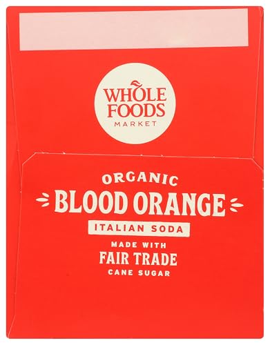Whole Foods Market, 4 Pack Organic Italian Soda, Blood Orange, 11.2 Fluid Ounce