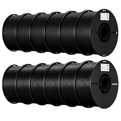 Creality PLA 3D Printer Filament, Black, 12-Pack, 12KG Total