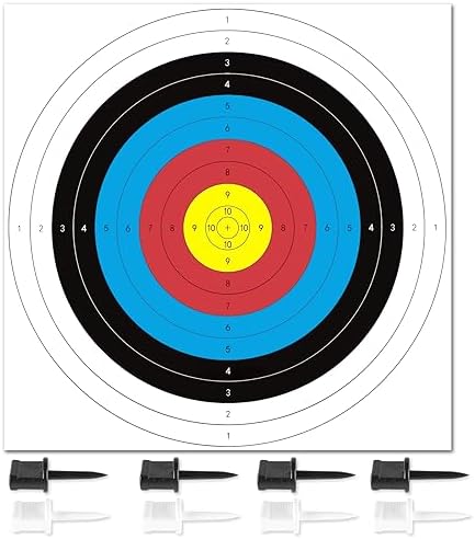 Highwild Standard Archery Paper Targets – 16X16in – 10 Ring Bow and Arrow Targets – Hunting Archery Accessories for Target Practice – 30 Pack