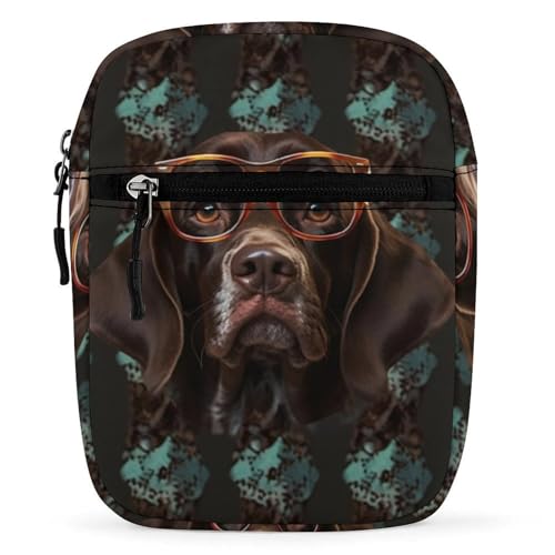 Personalized Small Crossbody Bag Water Resistant Messenger Bags Mini Shorthaired Pointer Printing SlingBag For Men Women