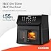 COSORI Air Fryer Large 6.2L, Clear Blaze airfryer with Visual Window, 55% Savings and 85% Less Oil, 8 Presets Plus Roast, Bake, Shake Reminder, 80+ Recipes, Dishwasher Safe, Quiet, 1700W, Black