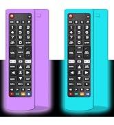 (2+2 Packs) Universal Replacement Remote No Setup Fit LG TV Remote with Blue & Purple Soft Protec...
