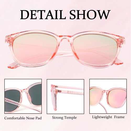 FancyPink Women's Polarized Sunglasses UV400 Protection Mirrored Beach Eyewear Trendy Sunglasses for Women4