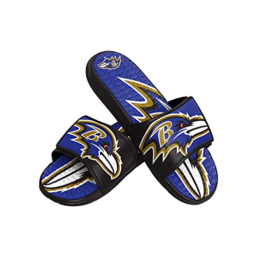Image of FOCO mens NFL Team Logo Athletic Sport Shower Flip Flop Sandals Gel Slides