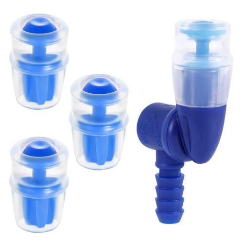 4uds Kit Reemplazo de Válvula de Mordida, Accesorios de Boquilla de Silicona Que Incluyen 1 Conector de Boquilla y 3 Boquillas Núcleo Azul para Bolsa de Hidratación Compatible con Camelbak