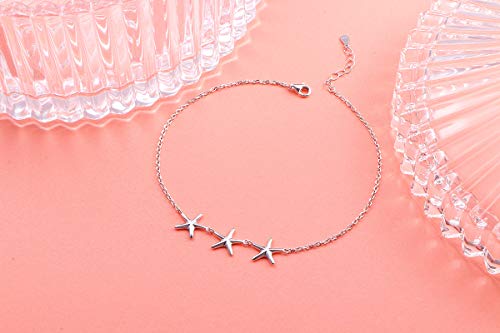 Image of S925 Sterling Silver Anklet for Women Adjustable Plus Foot Ankle Bracelet