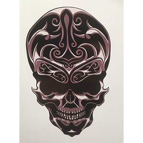 Floral Skull Motorcycle Sticker Harley Davidson Style Tank Pannier Alien Head Stickers Cover