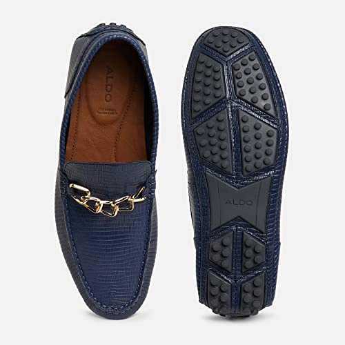 Image of Aldo Men's Davinch410-leather-navy-moccasins Leather Moccasin, NAVY, 6 UK