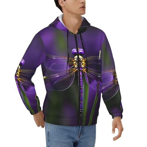 Sweat zippé homme grande taille S au 3XL violet pour éviter le froid