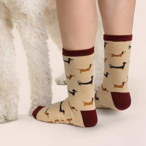 GEBETTER Geschenk für Hundebesitzer Dackel Socken 36-45 lustige Dog Geschenkideen Mit Spruch „Bitte Nicht Stören Mein Hund braucht mich“ Geburtstagsgeschenk für Frauen Männer Hundeliebhaber