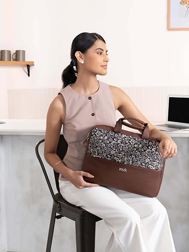Image of ZOUK Arin Laptop Bag | Slim & Stylish Laptop Bag for Women Office Use | Fits 15.6+ Inch Laptop | Padded Compartment Fits up to 17 Inch Laptop | Water-Resistant | Lightweight