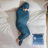 Hug Sleep Hooded Sleep Pod Move, Wearable Blanket with Comfy Hoodie, Weighted Blanket Alt From Shark Tank, Cooling Sensory, Machine Washable Cozy Blankets, Adult, Kids or Teens Gift, Turquoise, Medium