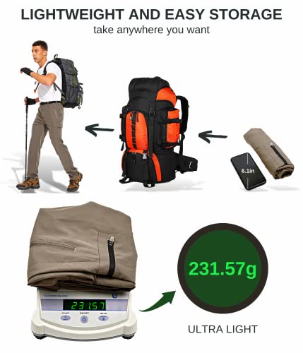 Calças de caminhada NATUVENIX para homens, calças leves de viagem masculinas, calças de pesca de sec