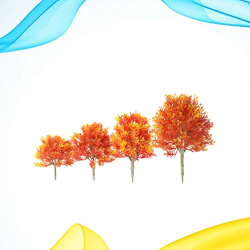 Supvox Mini Maple Tree Plant Artificial Maple Tree Plastic Tree Model Miniature Figurine For Micro Landscape Plant Pot Fairy Garden Ornament 4Pcs #TOP7