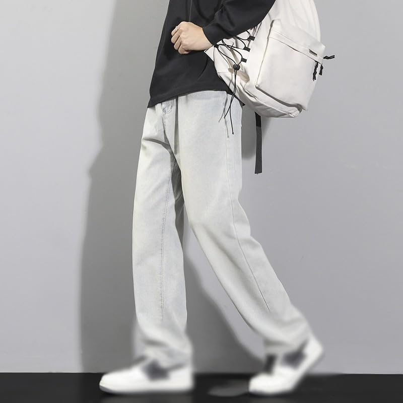 Casual Loose Jeans, Men's Straight Leg Loose and Versatile Long Pants, Retro Drape, Wide Leg Men's Jeans3