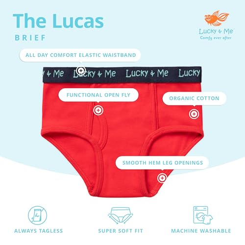 Lucky & Me | Lucas Boys Briefs | Organic Children's Cotton Underwear | Tagless | 6-Pack2