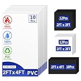 IMXPW Premium PVC Smooth Drop Ceiling Tiles 2ft x 4ft - Waterproof, Fire-Rated, Washable, Drop in Installation - No Rot, No Sag, 10-Pack Cover 80 Sq. Ft, White