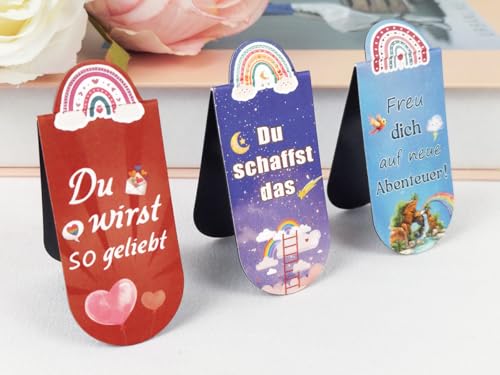 Magnetische Lesezeichen Kinder mit Mutmacher Sprüchen, Kleine Geschenke für Adventskalender Kinder, Weihnachtsgeschenke Kleinigkeiten Wichtelgeschenke Kinder, Mitgebsel Kindergeburtstag Gastgeschenke