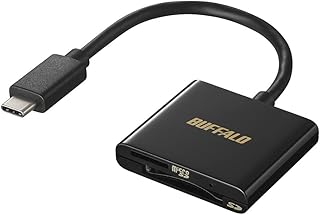 バッファロー USB3.2 Gen1 Type-C カードリーダー 2-in-1 【SD/SDHC/SDXC/microSD/microSDHC/microSDXC/UHS-I 対応 】 iPhone 16 / 16 Pro / 15 / 15...