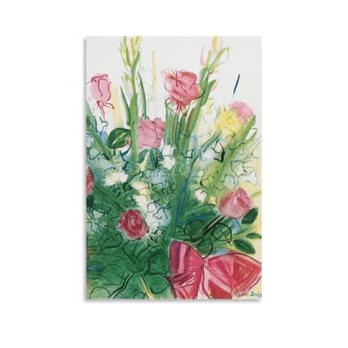 Póster de Raoul Dufy con ramo de rosas, cuadro en lienzo listo para colgar de 40 x 60 cm