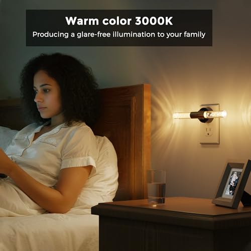 Image of L LOHAS LED Night Light, Rotating Night Lights Plug into Wall, Light Sensor, Soft White 3 Level Dimmable LED Nightlight Plug in, Acrylic Bubble Mini Light for Bedroom Bathroom Hallway Adults, 2 Pack