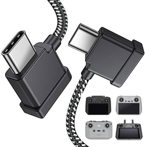 DRSEOO 1FT USB C to USB C Remote Controller Cable for DJI Mavic 3 Mini 2 Mini 3 Pro Air 2S Mavic Air 2 DJI RC-N1 RC Pro to Phone/Tablet Cable 90 Degree OTG Data Cord Accessories (USB C Connector)