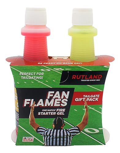 Rutland Products 4912 Fan Flames Football Team Colors Fire Starter, Red & Yellow