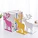 GMBYLBY Two Piece Elk Pattern Bookend Set Bookends for Heavy Books Non-Slip Metal Bookends Decorative Bookends for Offices Home Book Holder for Shelf Decor, Black