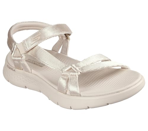 Skechers Go Walk Flex Sandal-Chic, Sandalias para Pescador Mujer, Beige, 41 EU