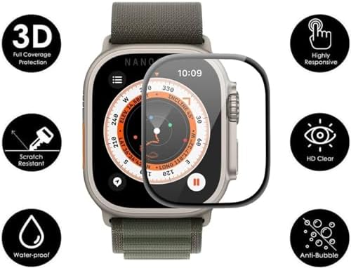 teknosepetim Aparatlı Apple Watch Ultra 49 MM Cam Ekran Koruyucu Otomatik Kolay Uygulama Aparatlı Hizalamalı Tam Kaplayan 49MM EKRAN KORUYUCU Apple WATCH ULTRA 2 - Görsel 4