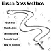 Fiusem Silver Tone Cross Necklace for Men, Mens Cross Necklaces with 2.5mm Cross Chain and Stainless Steel Cross Pendant Small, Box Chain 20 Inch