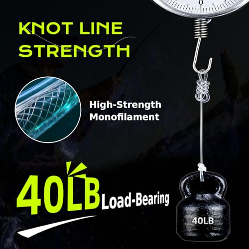 Image of Pre-Tied Dropper Loop Knots Fishing Line, 80 Knots Monofilament Leader with 5.5 inch Loop Diameter & 18 inch Spacing, Saltwater & Freshwater Fishing Knots Line for Sea Bass, Snapper, Cod