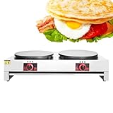 Crepe Machine | Pancake Maker Non-Stick Griddle Machine - Commercial Crepes Pan, Pancake Making Machine Dia 15.75In, Crepe Making Kit for Canteens, Snack Bar