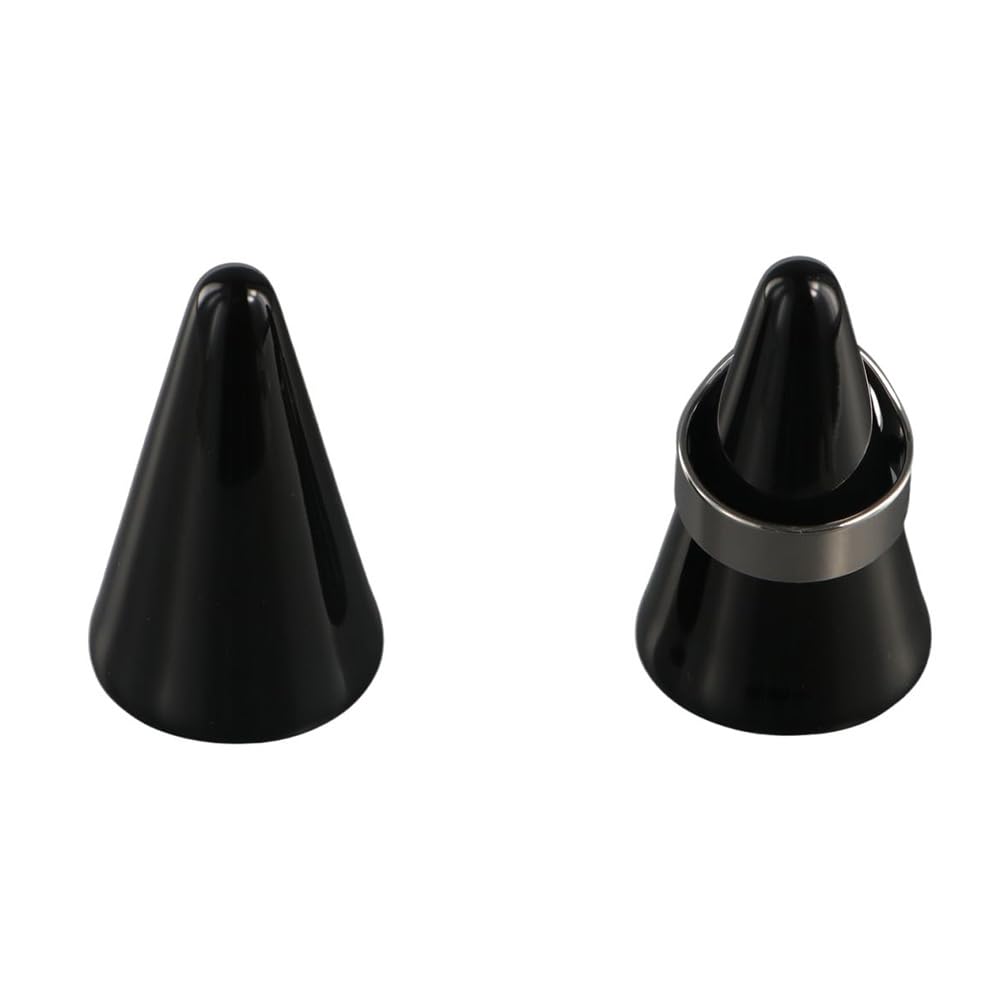 2 Supporti Per Anelli In Ceramica Bianca A Cono, Altezza 5 Cm, Antiscivolo, Per Espositori Gioielli - 2