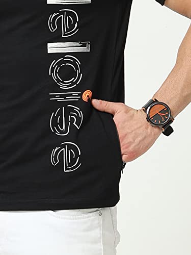 Image of HELOISE Men's 180 GSM Round Neck Half Sleeve (Side Zipper)