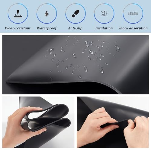 AHANDMAKER Vollgummiplattenrolle 12 x 24 Zoll Gummiplatten Streifen Hochleistungsgummi Einseitige Platte Für DIY Dichtungen Bodenbelag Abdichtung Innenschuh Abschirmen Polsterung Matte