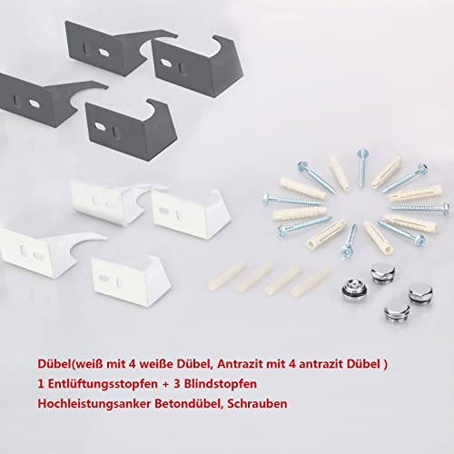 ELEGANT Design Flach Heizkörper 1800 x 308 mm Weiß Badheizkörper Doppellagig Heizkoerper Vertikal Paneelheizkörper