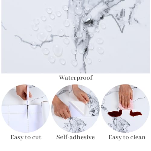 Papel de contacto de mármol blanco para encimeras de cocina y baño VaryPaper 6