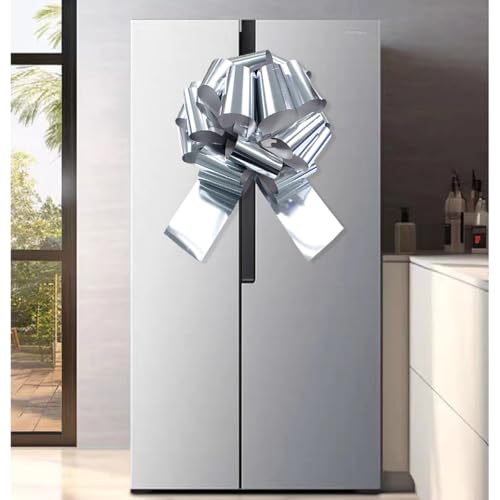 Image of 1Pcs 14 Inch Giant Large Pull Bow Big Bow,Great Gift Bows for appliances,Bikes,Table Decorations and Party Events (Silver)
