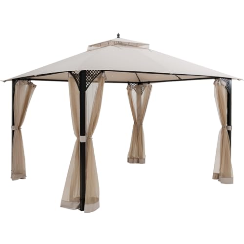 TANGZON Gazebo Replacement Cover, 3x3.7m Waterproof Patio Ca