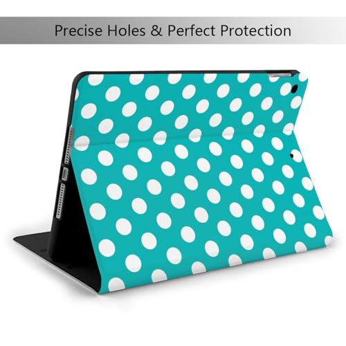 Housse de tablette pour iPad 10.2 en imprimé bleu sarcelle à pois chic