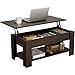 Yaheetech Modern Lift Top Coffee Table with Hidden Compartment and Storage Shelf - Lift Tabletop for Living Room Reception Room